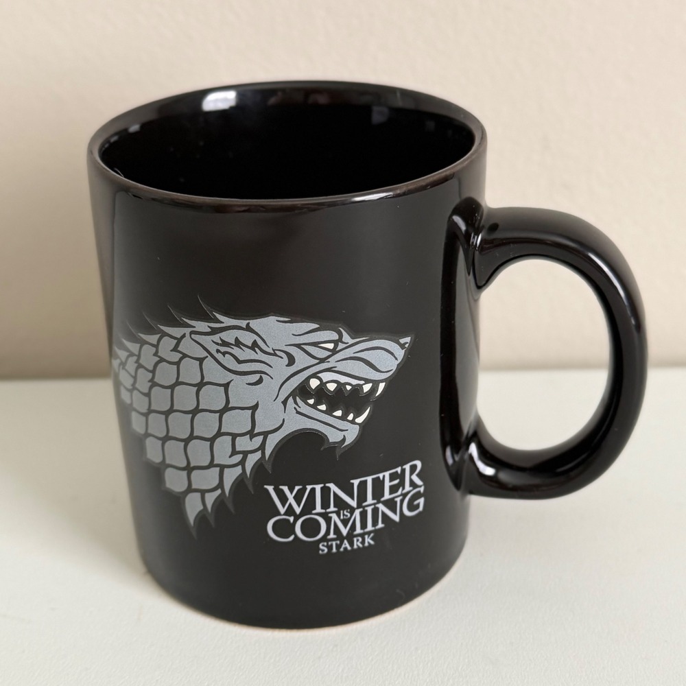 GOT Game of Thrones House Stark  Black Ceramic Coffee  Winter Is Coming Mug HBO